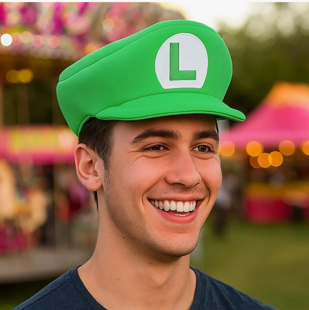 Luigi Hat & Gloves Uni-sex Novelty Halloween Custom ✨️NWOT✨️